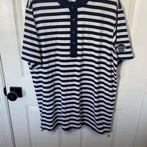 Men's Navy Striped Polo Shirt